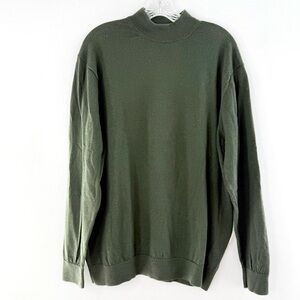 Murano Olive Green 100% Merino Wool Long Sleeve Sweater XL